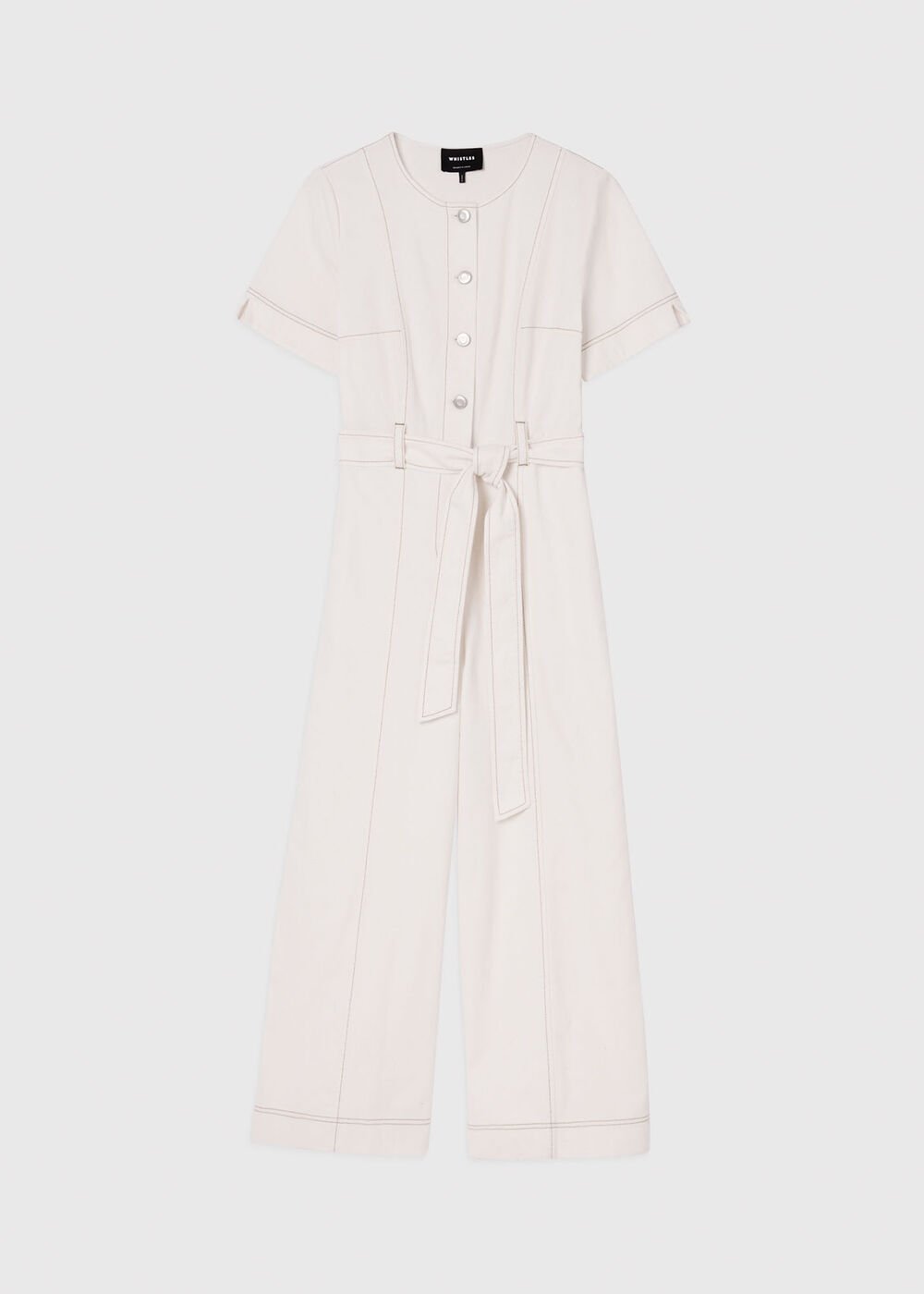 Ivory Button Down Jumpsuit