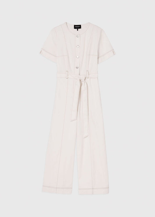 Ivory Button Down Jumpsuit