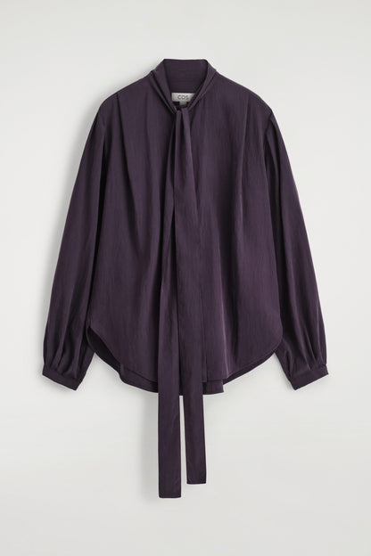 Fluid scarf-detail blouse