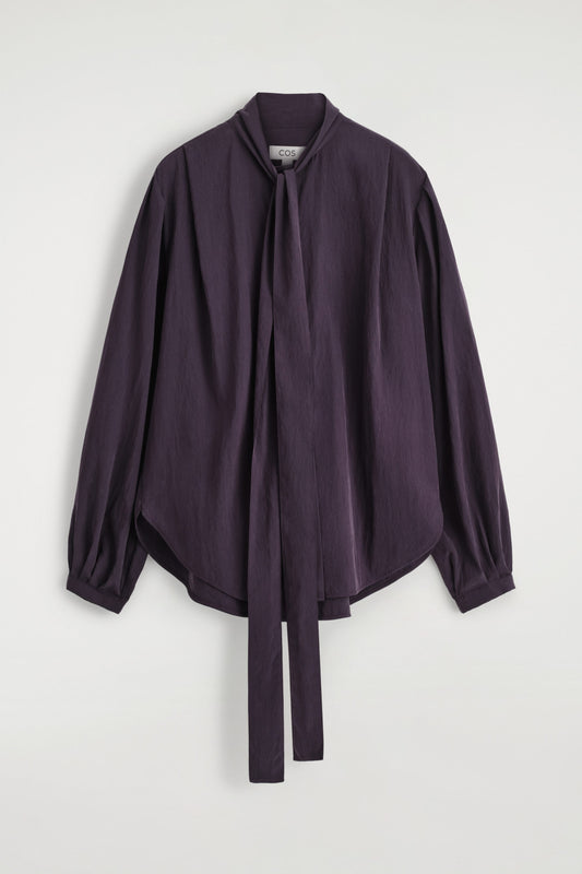 Fluid scarf-detail blouse