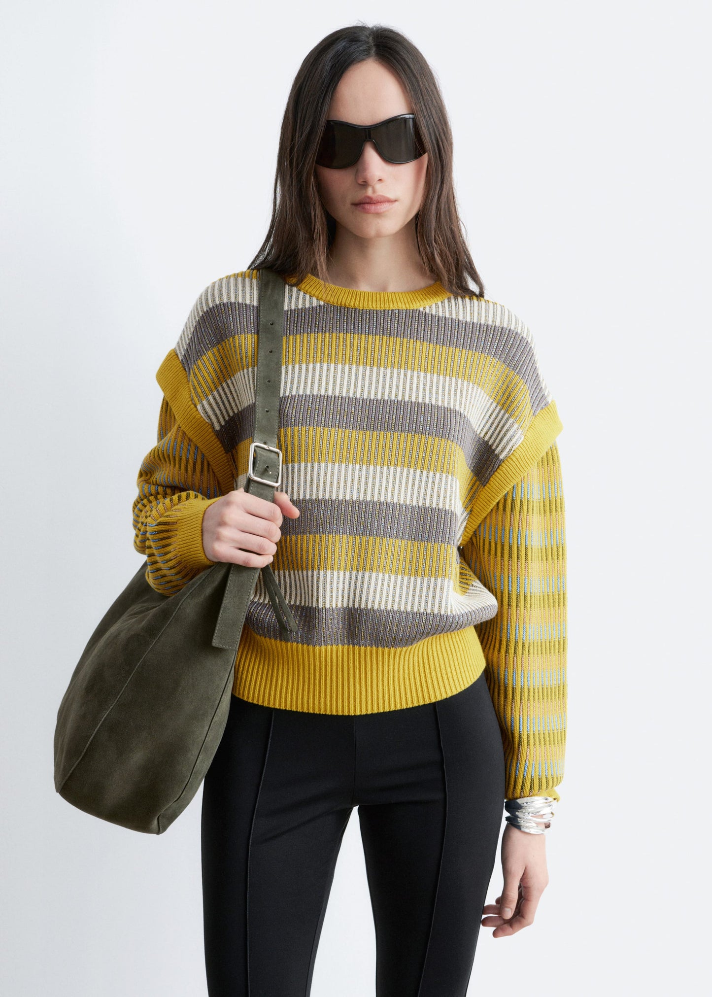 Striped Panel Knit Jumper