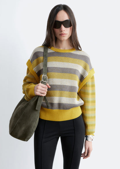 Striped Panel Knit Jumper