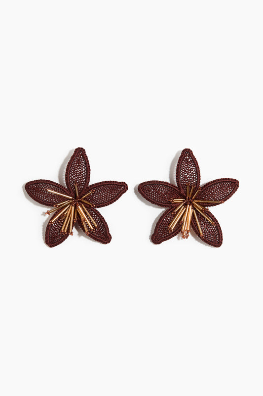 Large flower-shaped earrings