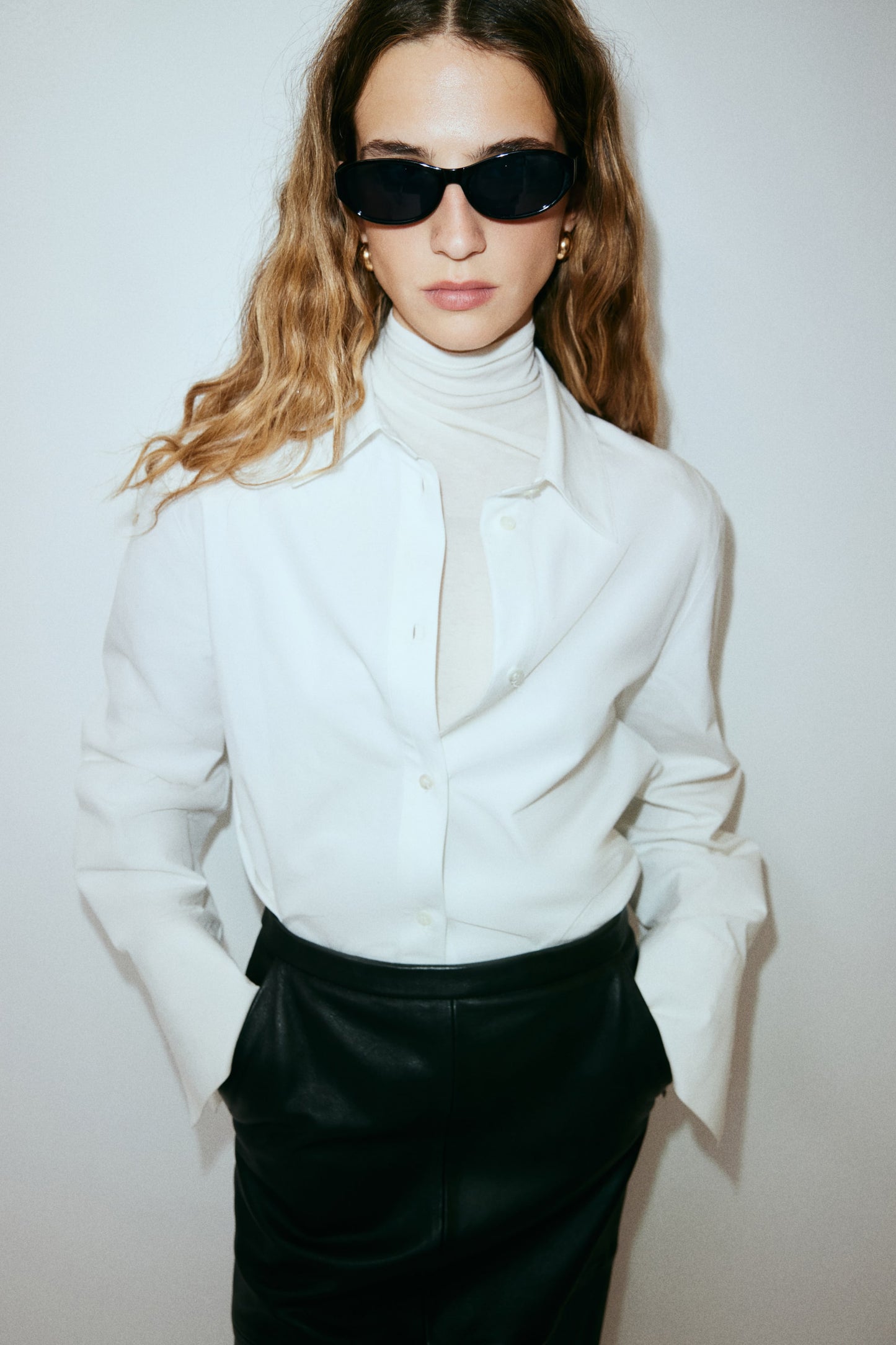 Leather pencil skirt