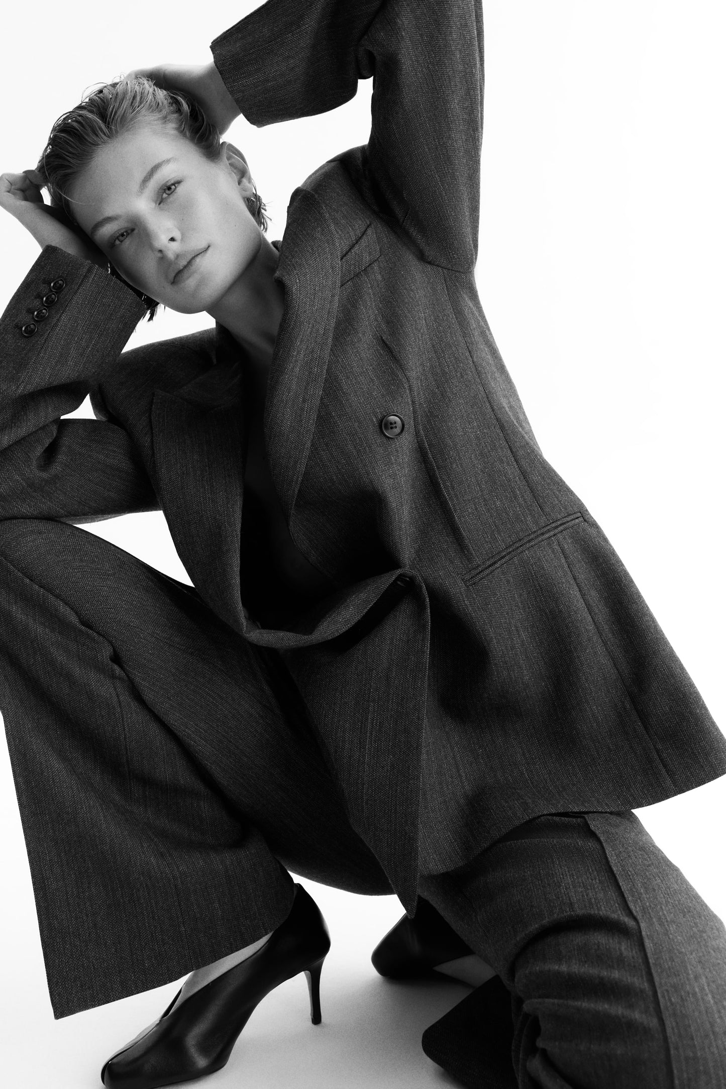 Double-breasted wool blazer