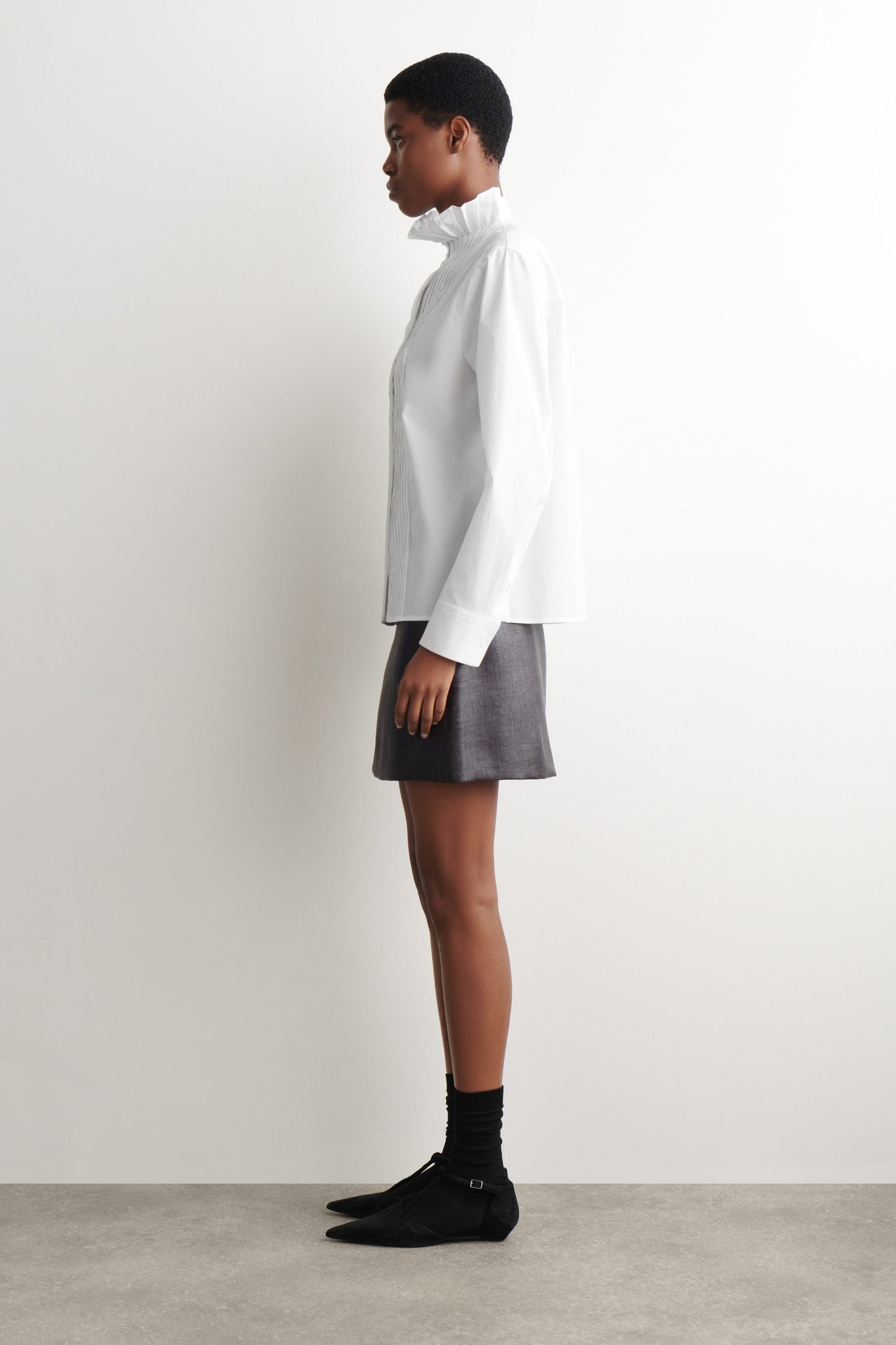 Pintucked Cotton Blouse