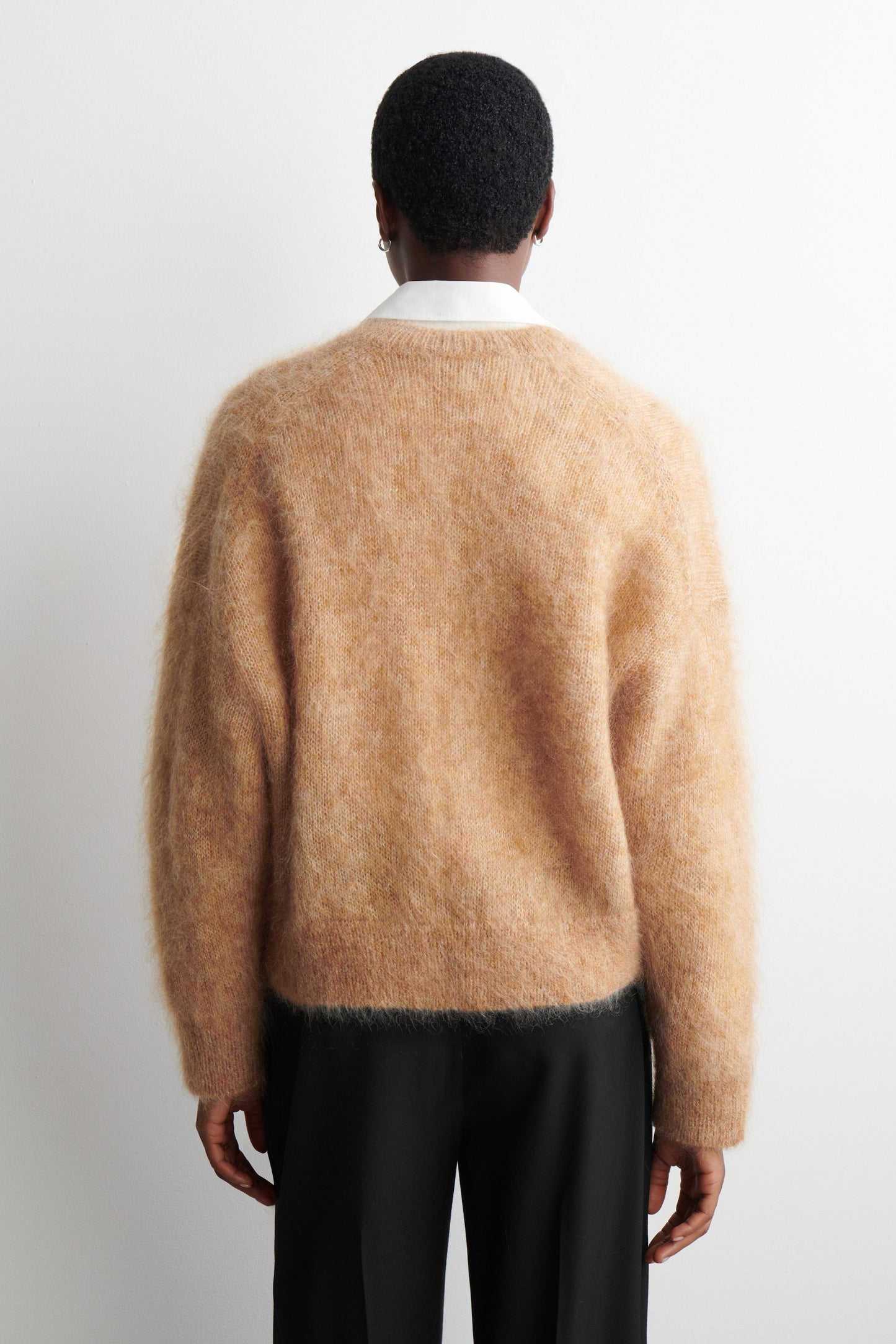 Mohair-Wool V-Neck Cardigan