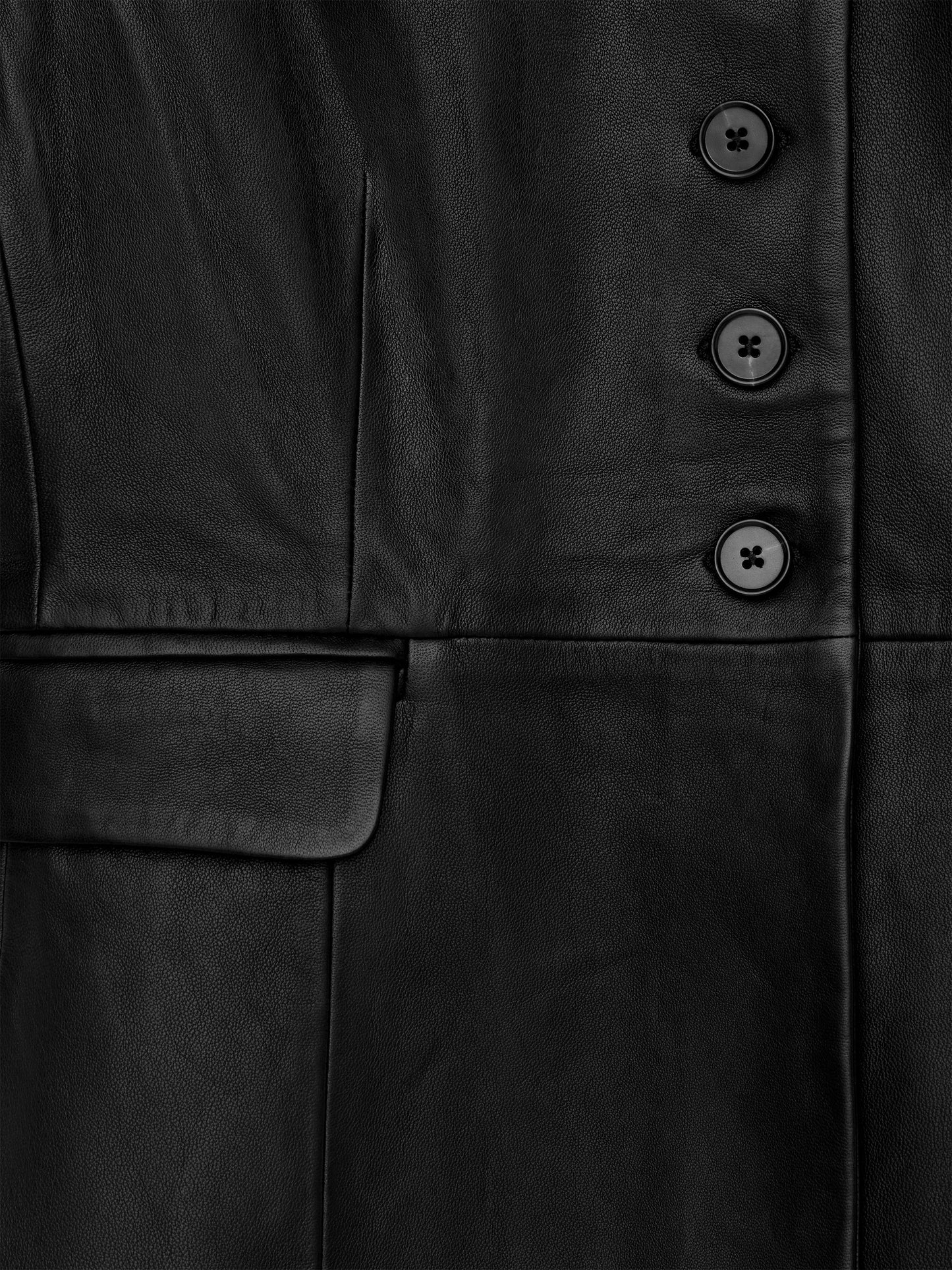 Collarless Leather Blazer