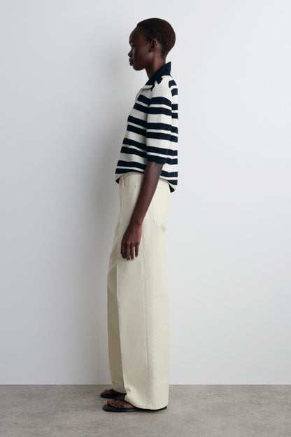 Cotton-Canvas Straight-Leg Trousers