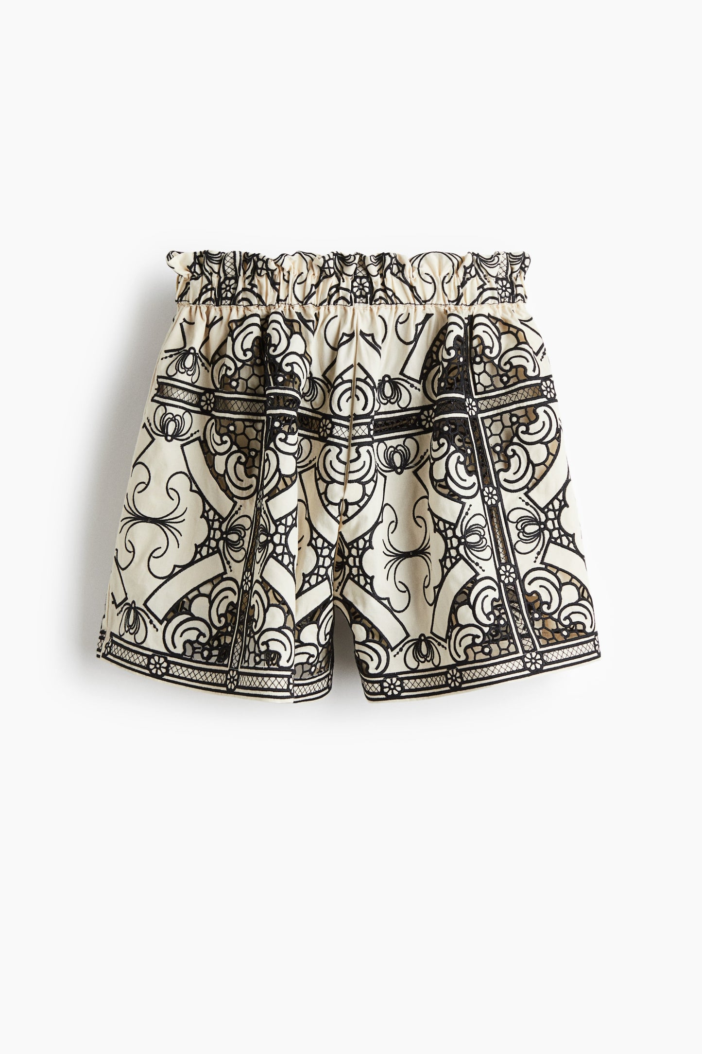 Embroidered paper bag shorts