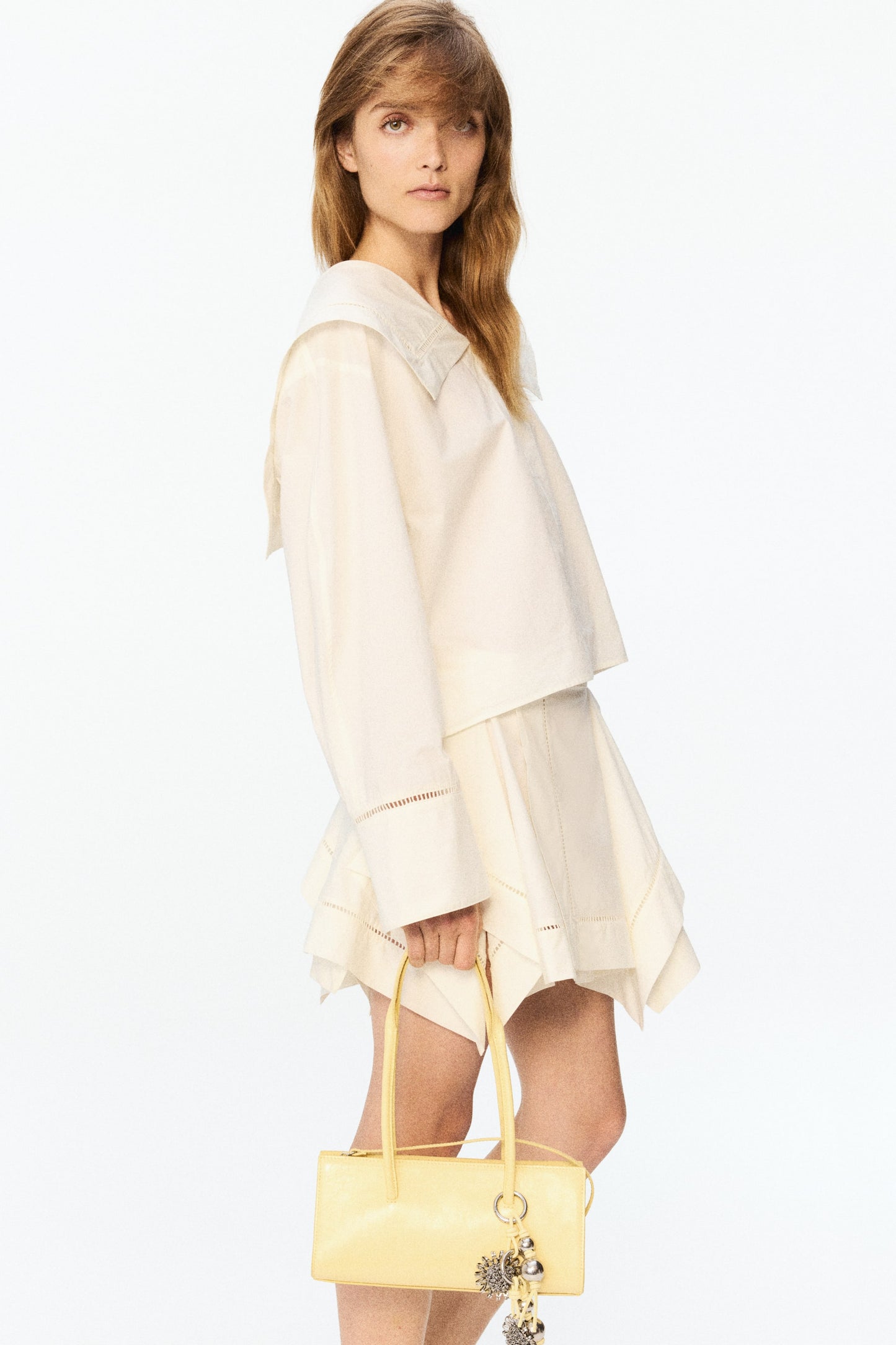 Women's Cream Sailor-collared poplin blouse | H&M GB