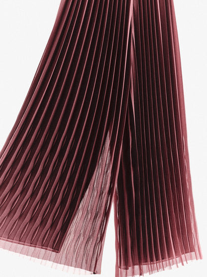 Pleated georgette trousers