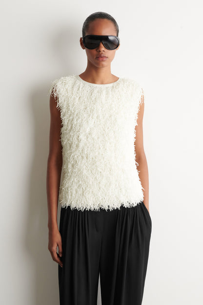 Fringed knitted top