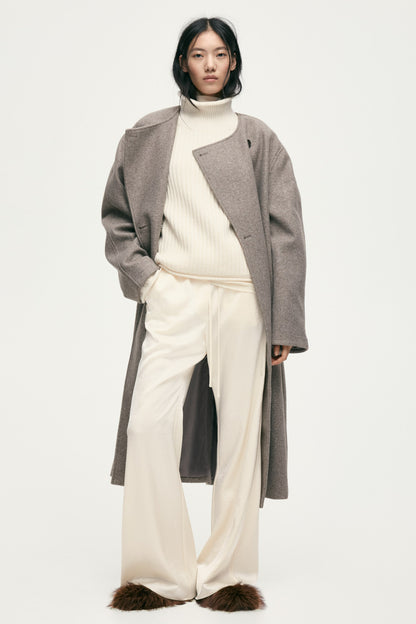 Flared satin trousers