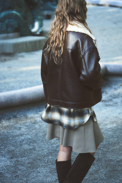 Teddy-lined biker jacket