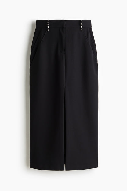 Rivet-detail pencil skirt