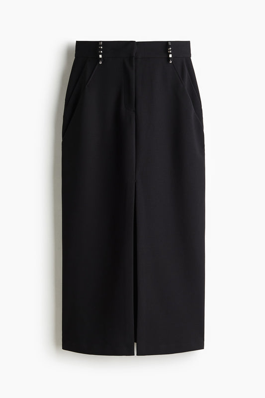 Rivet-detail pencil skirt