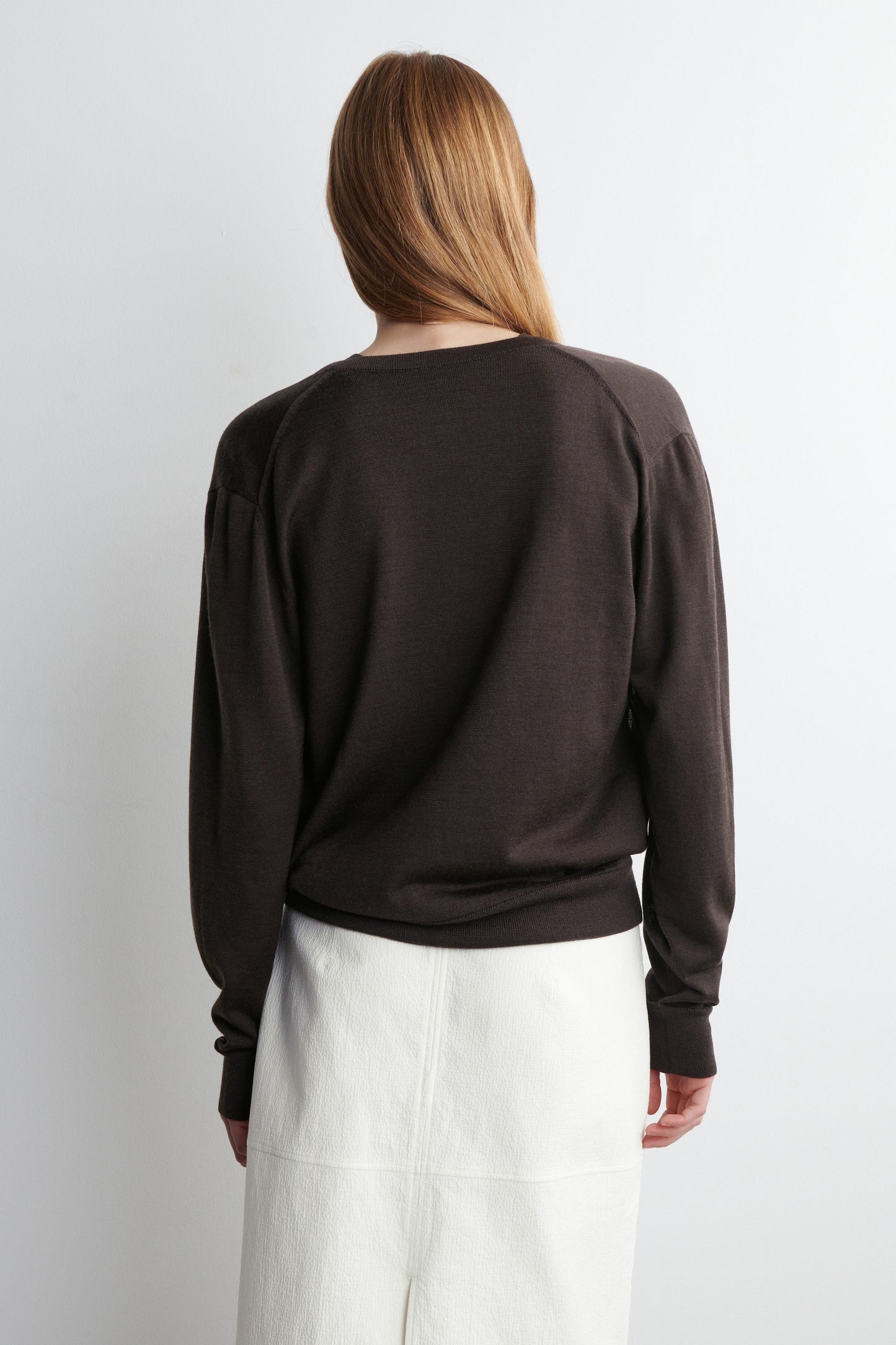 Layered Merino Wool Cardigan