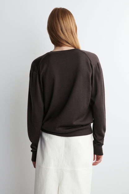 Layered Merino Wool Cardigan