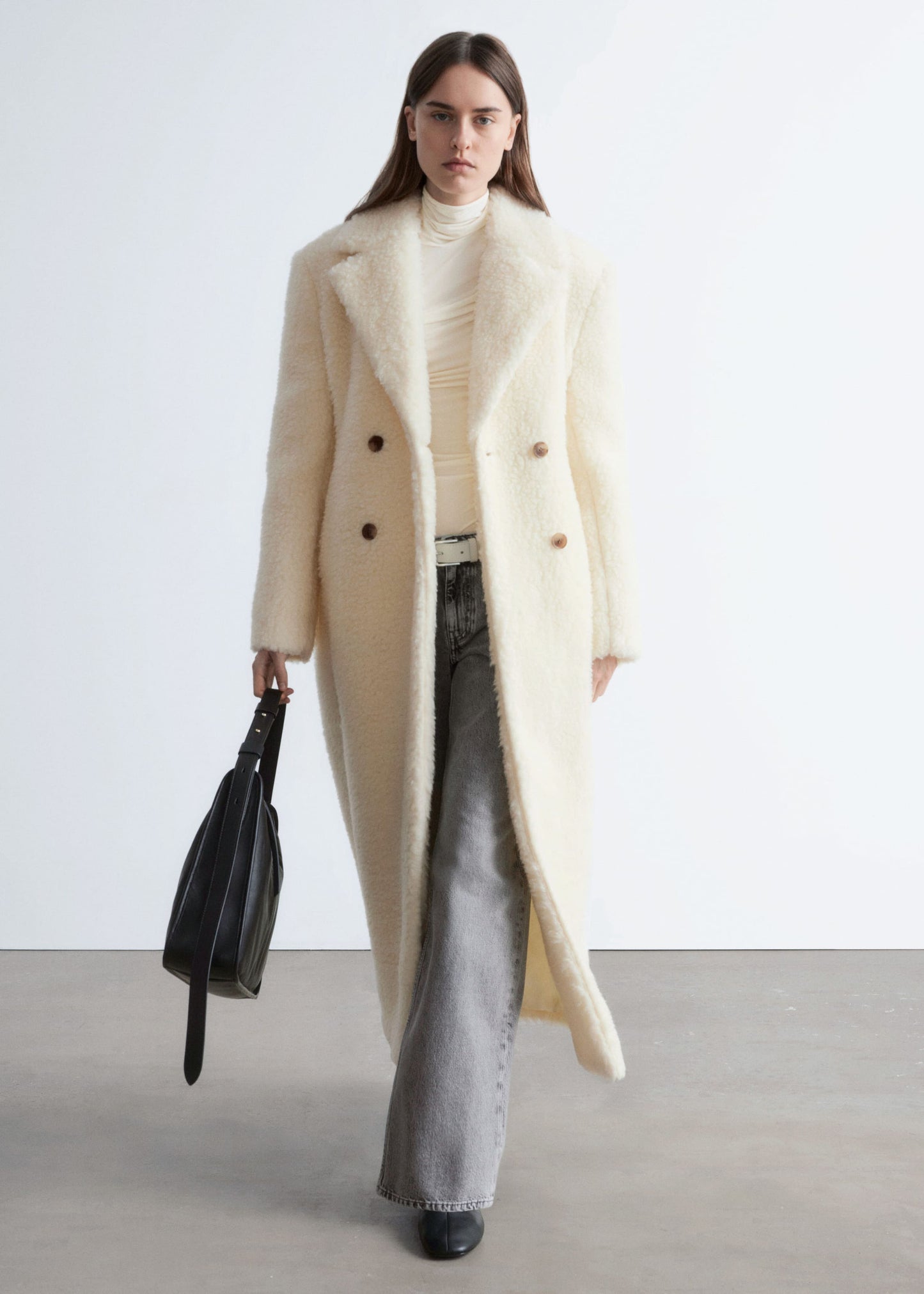 Wool Shearling Maxi Coat