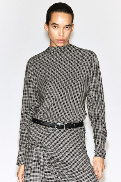 Draped Checked Top
