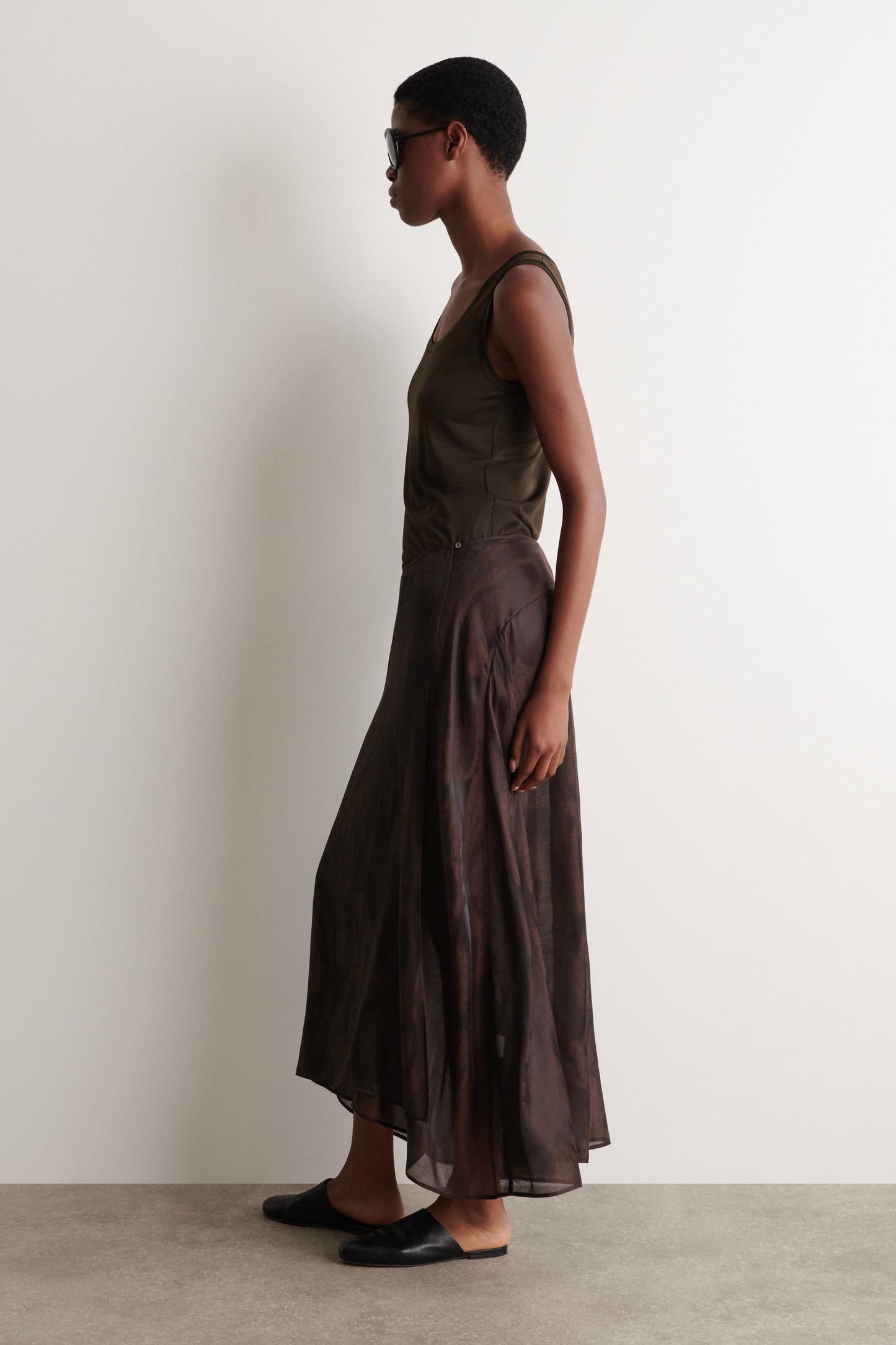 Jacquard handkerchief midi skirt