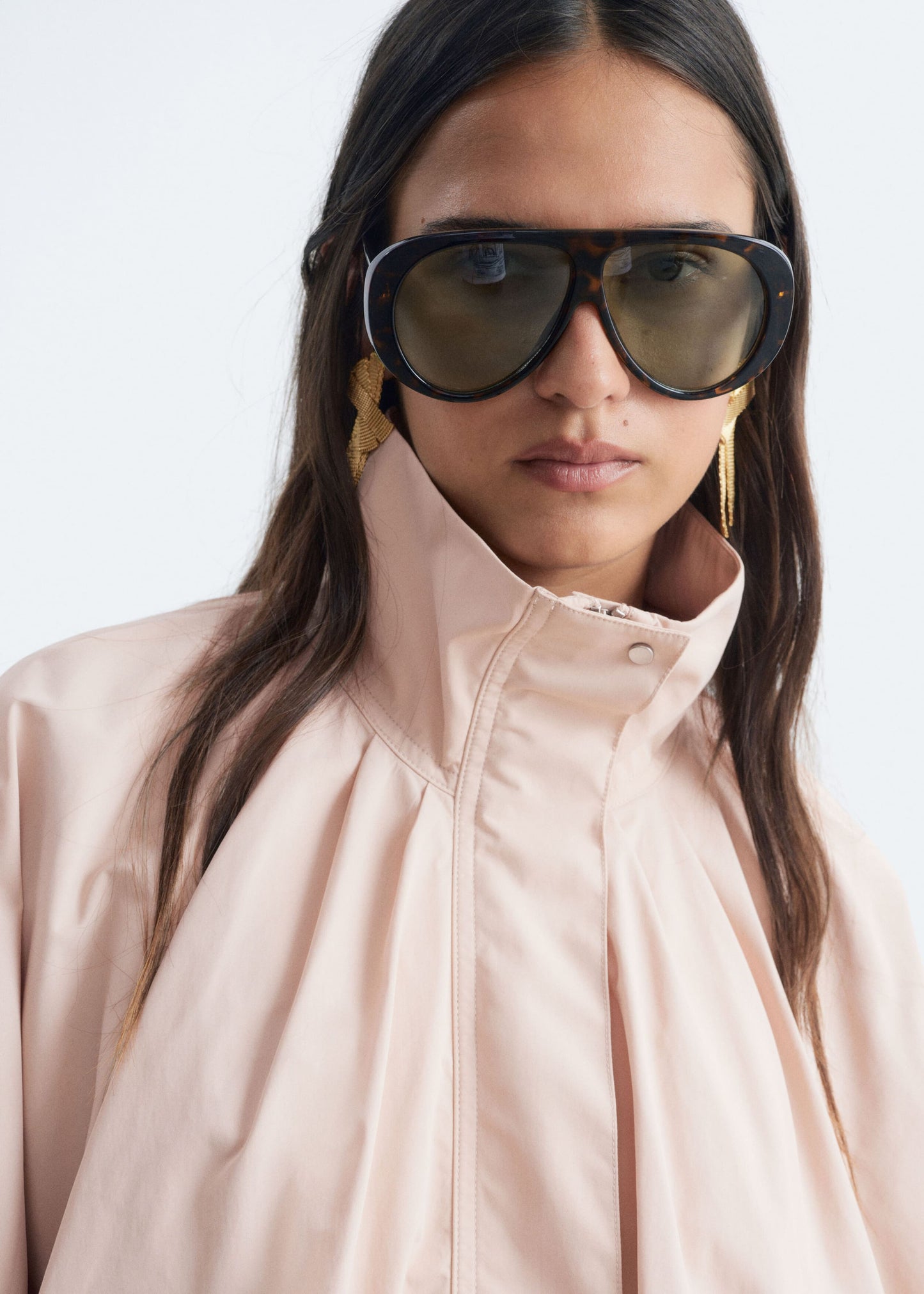Nylon Funnel-Collar Jacket