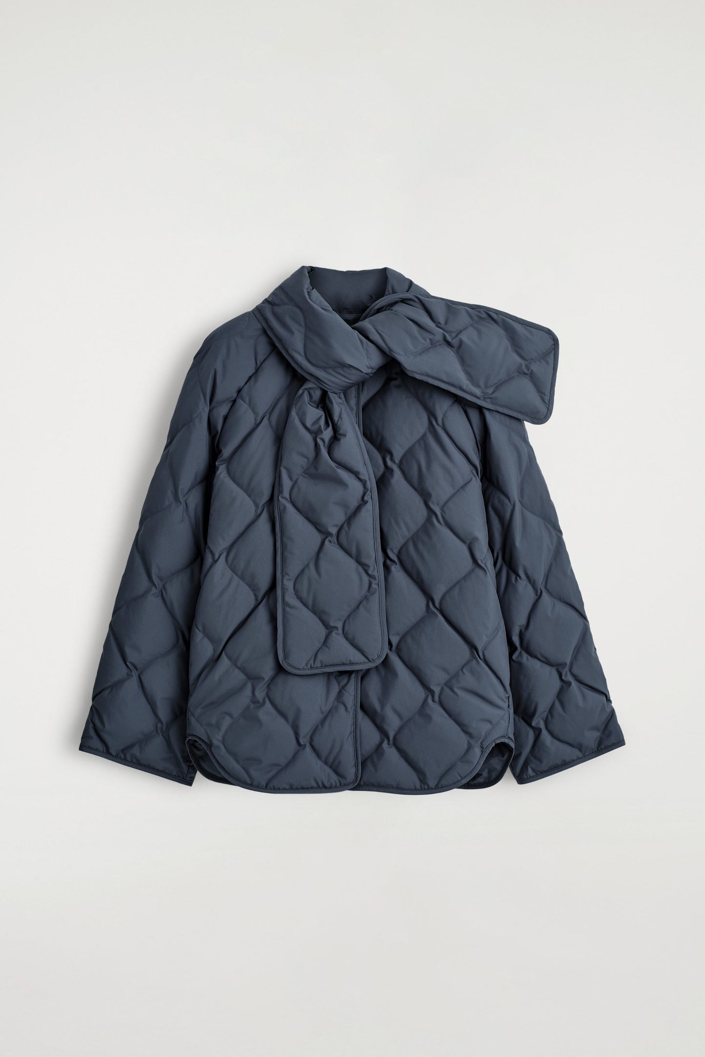 Scarf Detail Quilted Liner Jacket