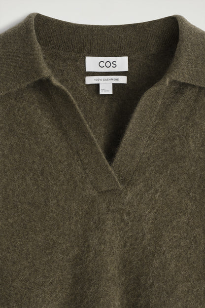 Brushed-Cashmere Polo Jumper