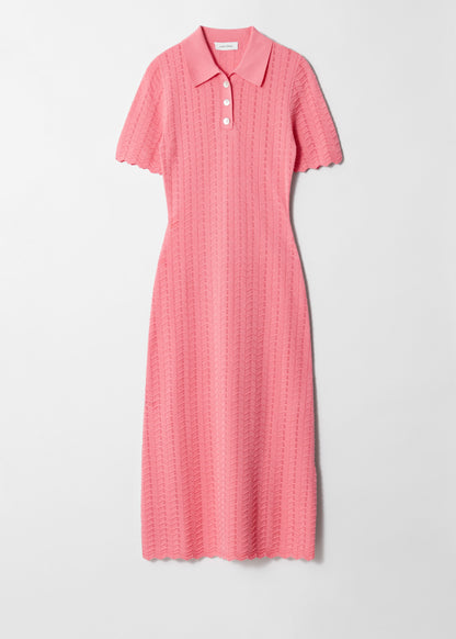 Pointelle-Knit Midi Dress