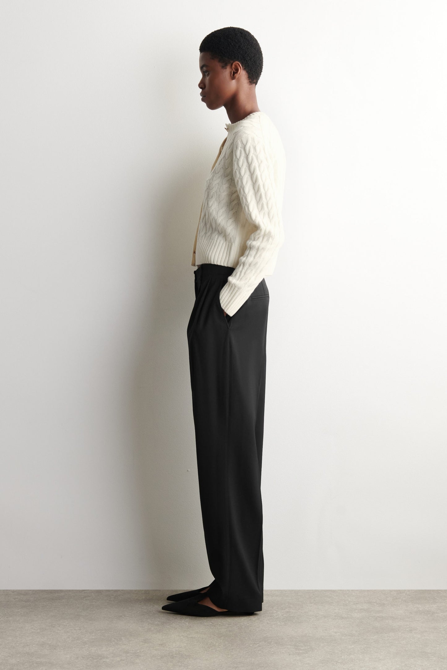 Cable-Knit Merino Wool Cardigan