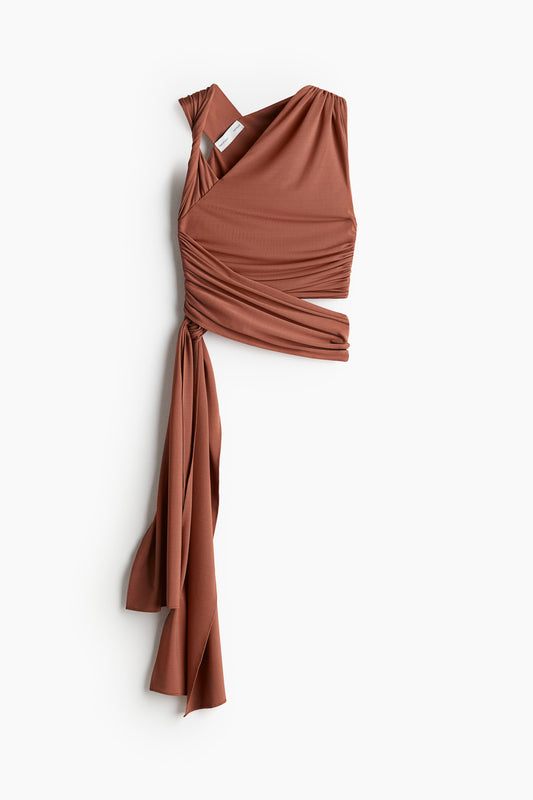 Asymmetric wrap top