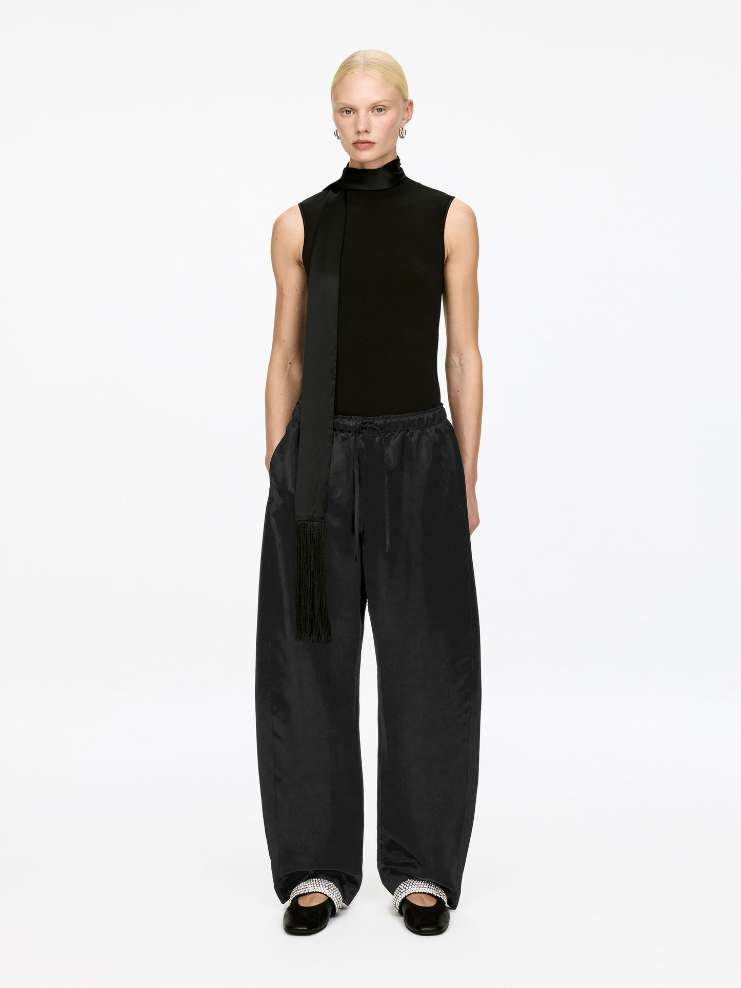 Drawstring Satin Trousers