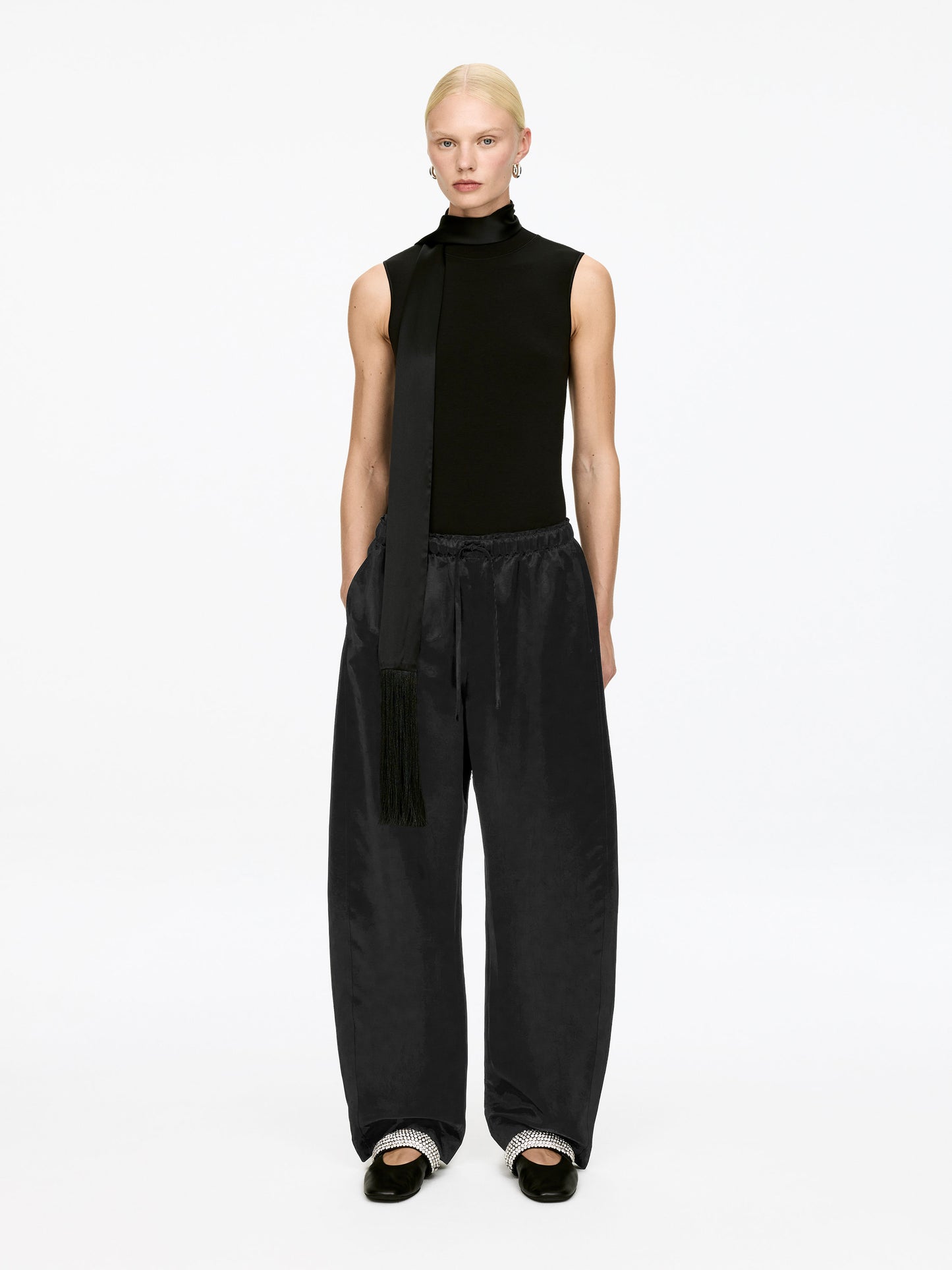Drawstring Satin Trousers