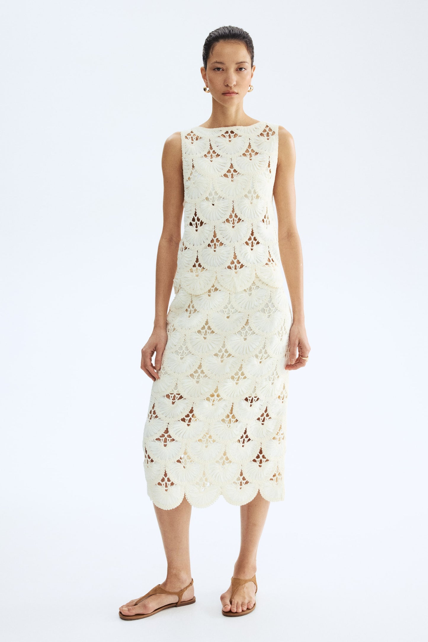 Crochet-look pencil skirt