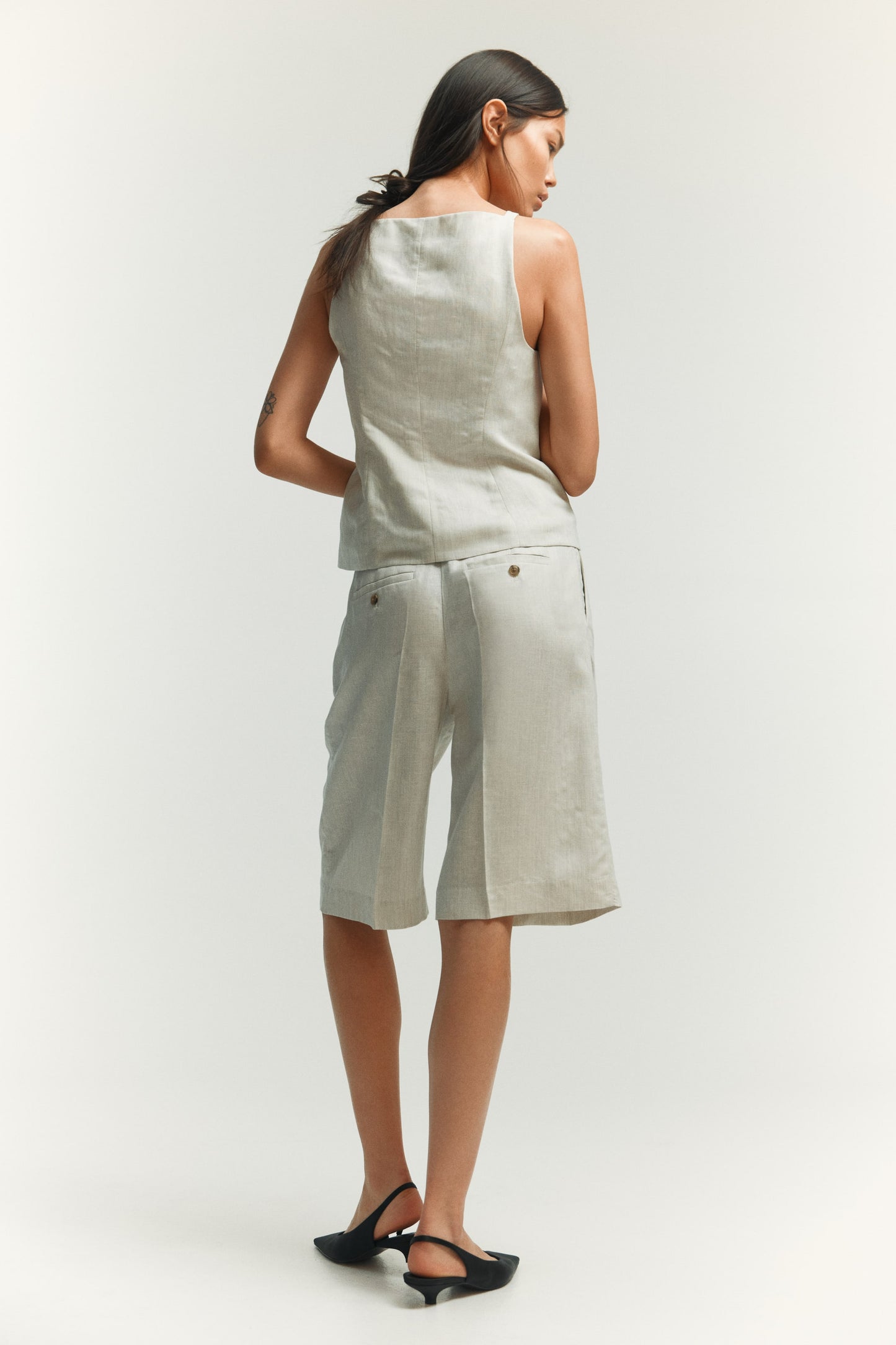 Linen-blend waistcoat