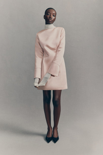 Deep-back satin dress