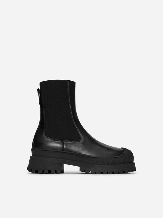 Chunky Leather Ankle Boots
