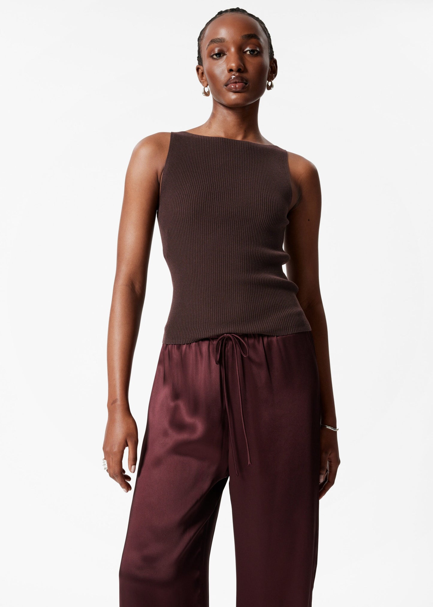 Drawstring Satin Trousers