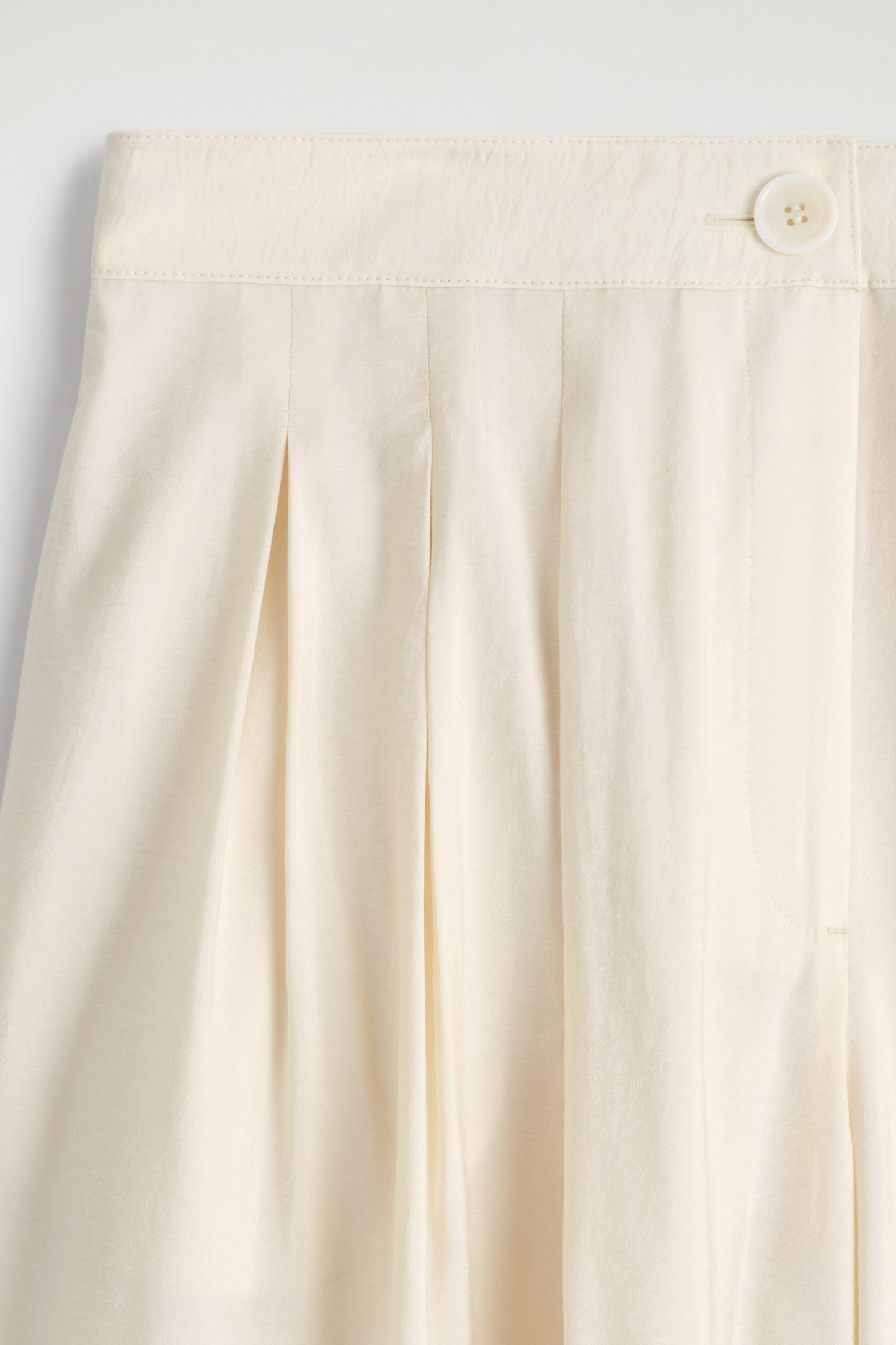 Pleated Modal Wide-Leg Trousers