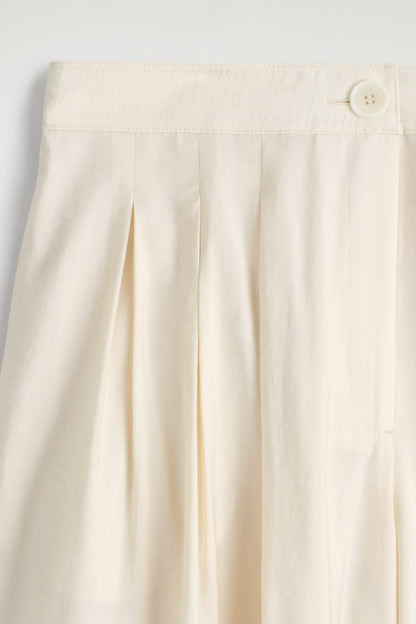 Pleated Modal Wide-Leg Trousers