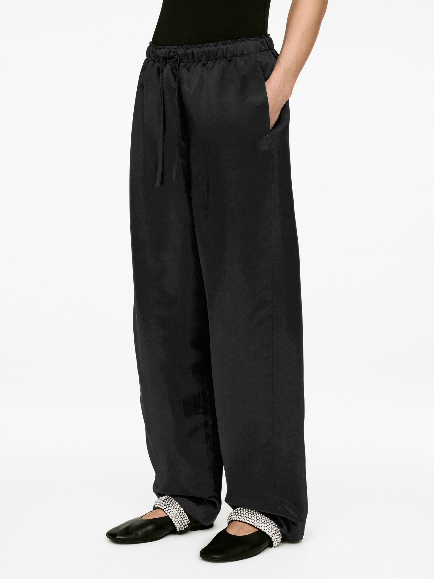 Drawstring Satin Trousers
