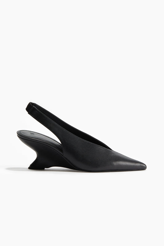 Wedge-heeled slingbacks