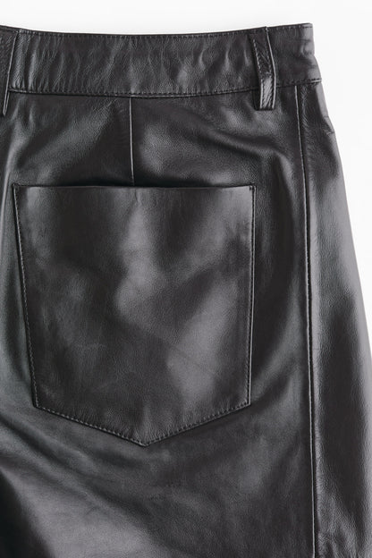 Leather Bermuda shorts