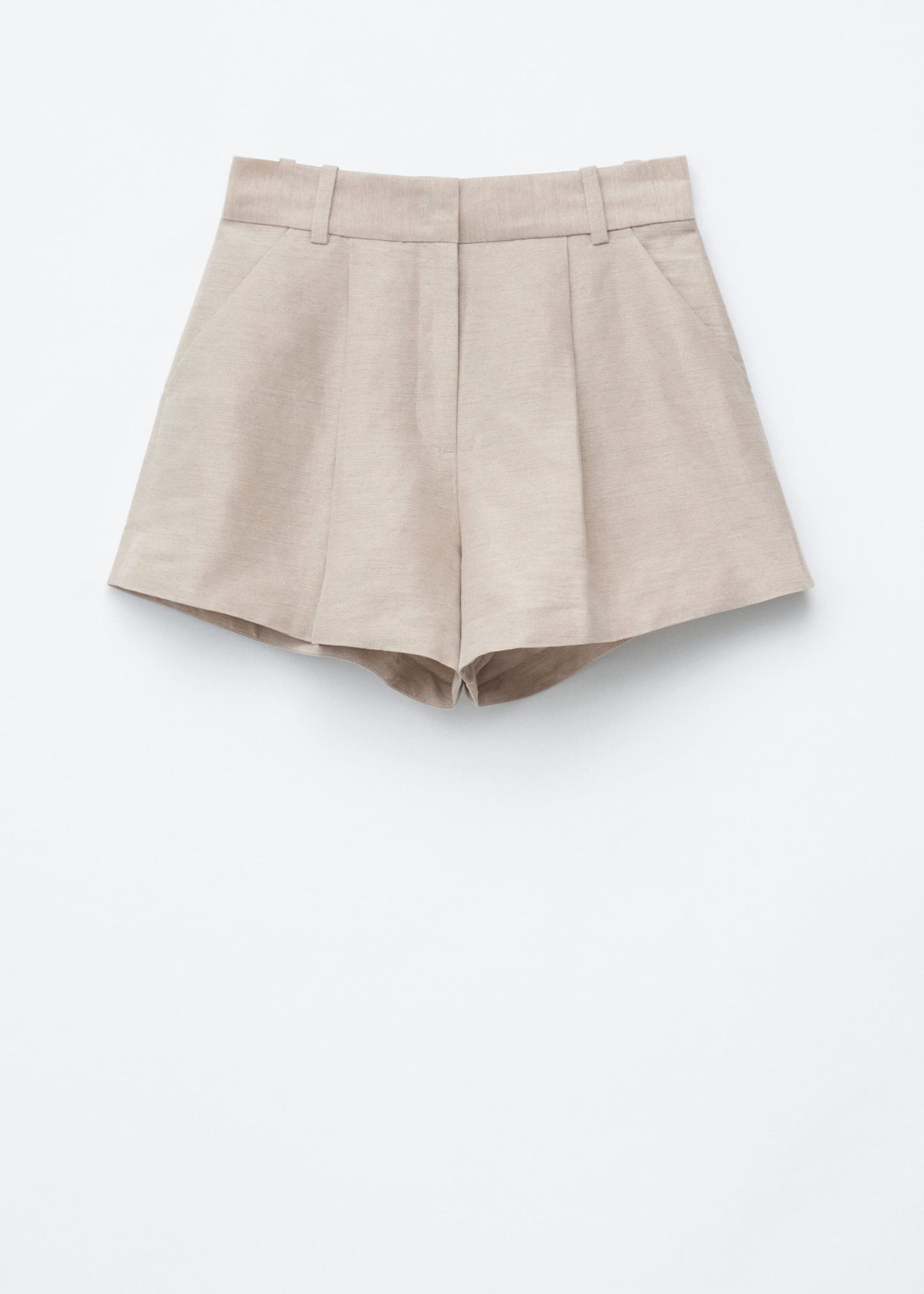 Pleated Linen-Blend Shorts