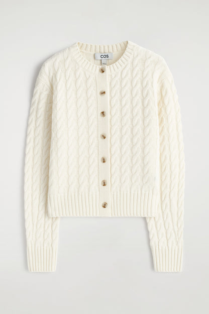 Cable-Knit Merino Wool Cardigan