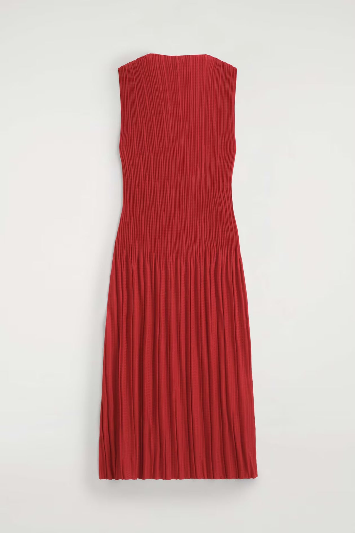 Pleated Jacquard Sleeveless Maxi Dress