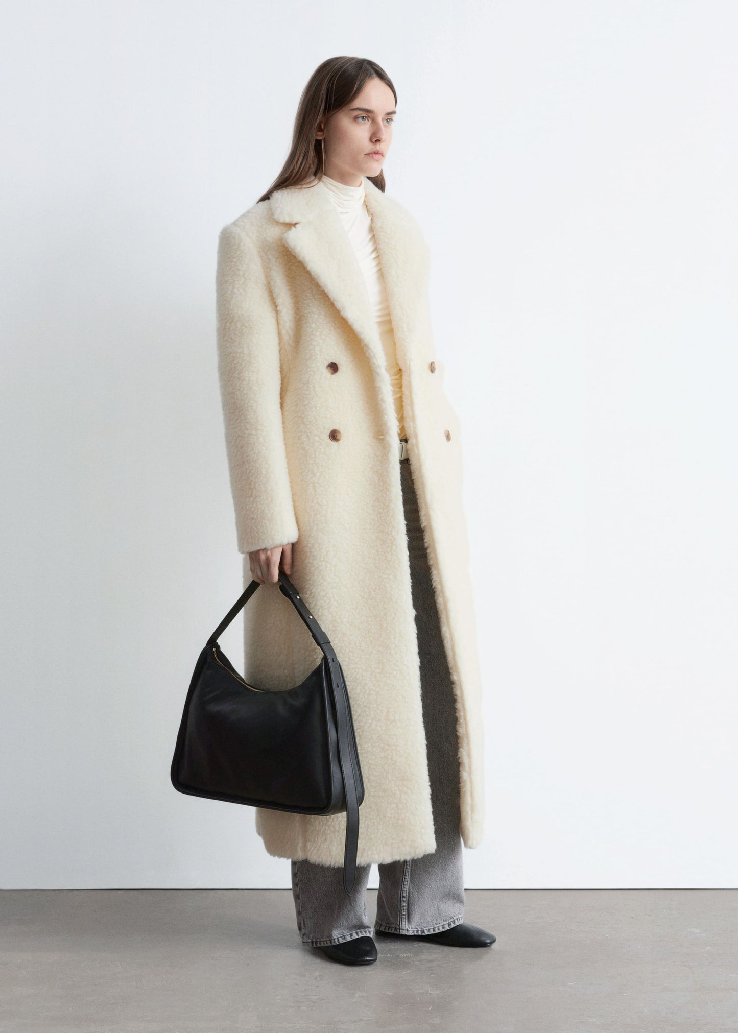 Wool Shearling Maxi Coat