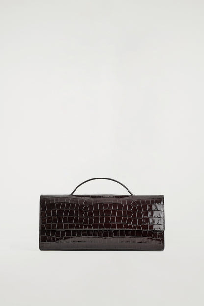 Gallery Clutch Bag - Croc-Effect Leather