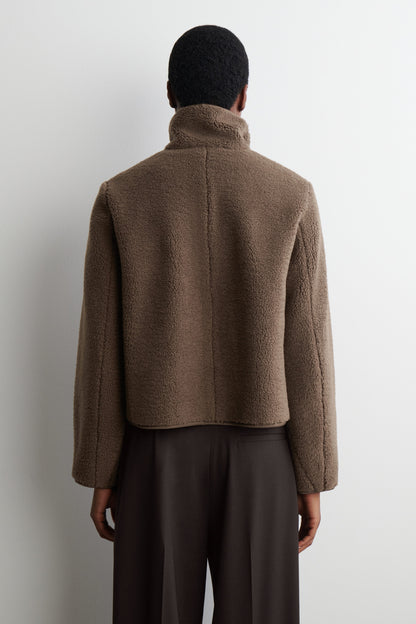 Funnel-Neck Teddy Jacket